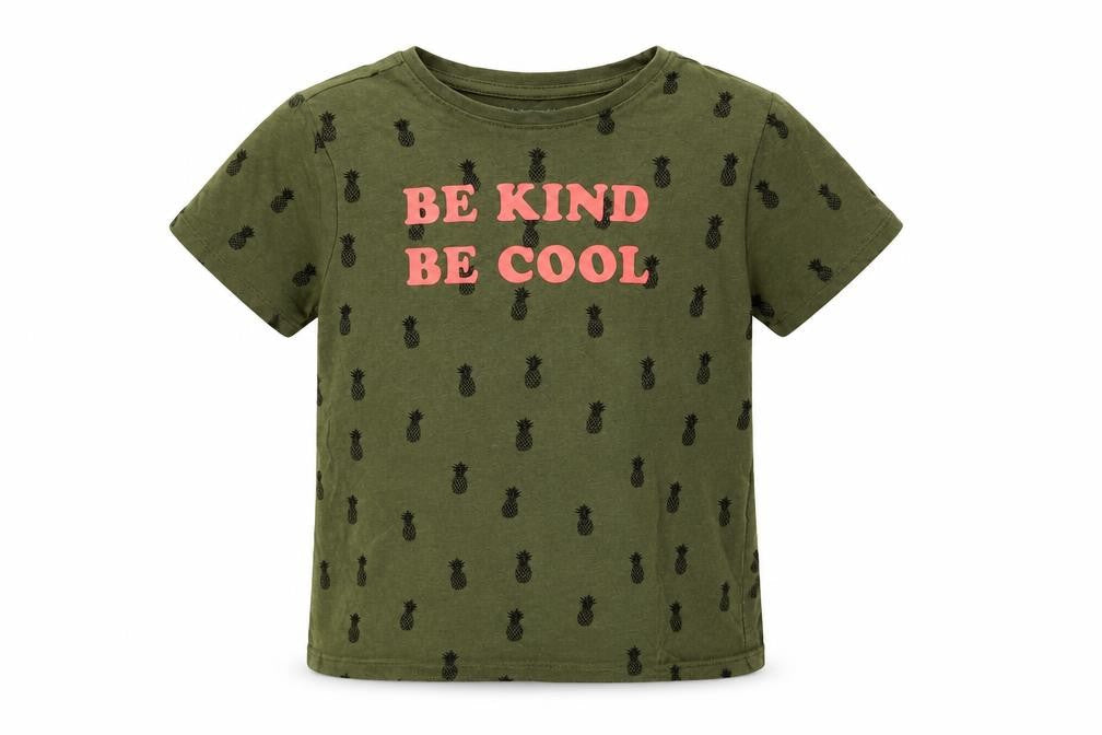 Primark Girls Green   Basic T-Shirt Size 4-5 Years  - Pineapple Print