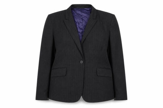 Preworn Womens Grey Striped  Jacket Blazer Size 18