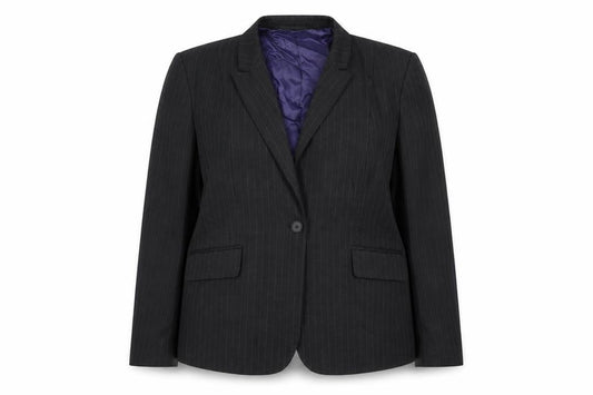 Preworn Womens Grey Striped  Jacket Blazer Size 18