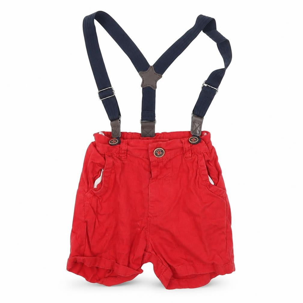 Next Baby Red    Trousers Size 18-24 Months  - suspenders