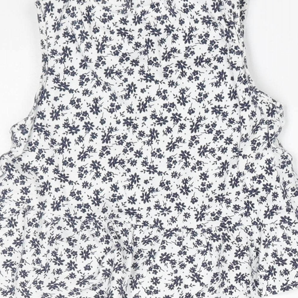 Mothercare Girls Grey Floral  Basic Blouse Size 12-18 Months