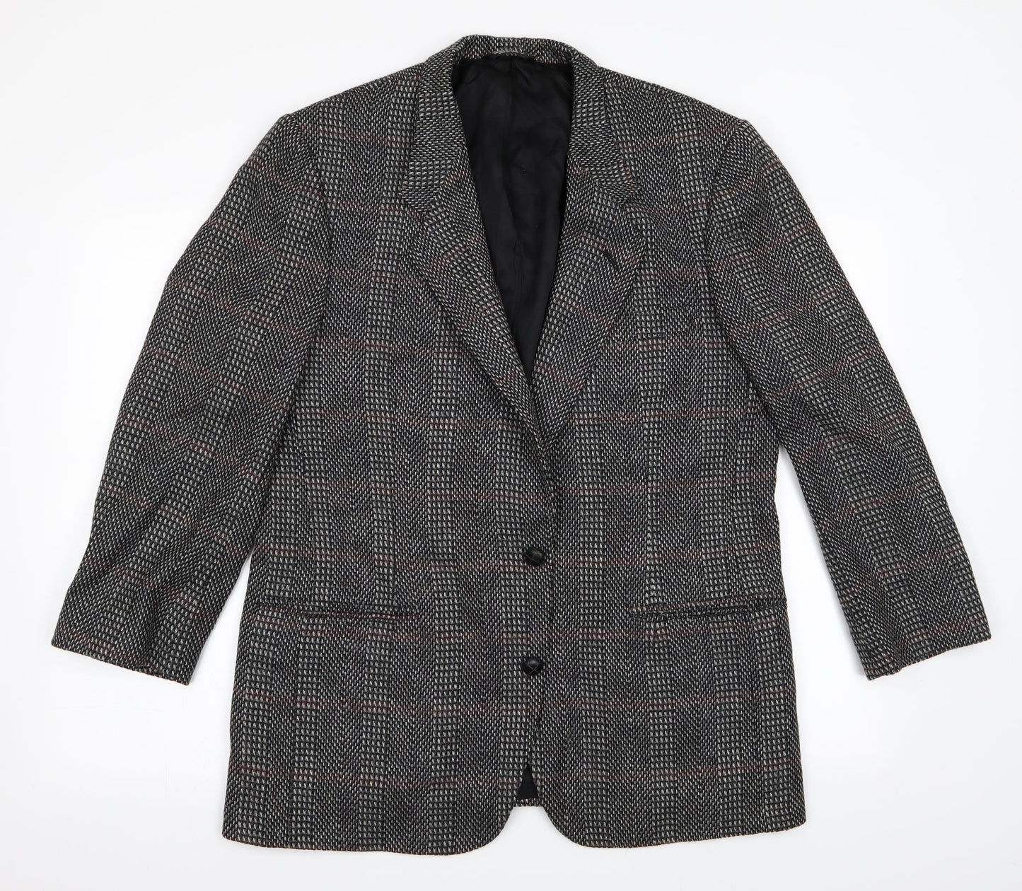 Nino Cerruti Mens Black Herringbone  Jacket Blazer