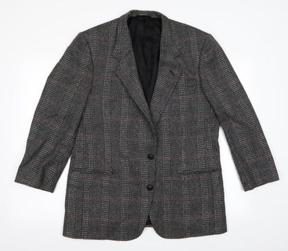 Preloved Nino Cerruti Mens Black Herringbone  Jacket Blazer - Front