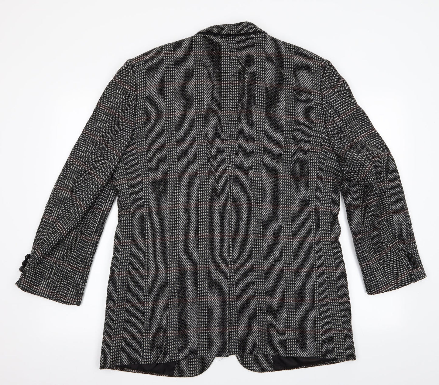 Nino Cerruti Mens Black Herringbone  Jacket Blazer