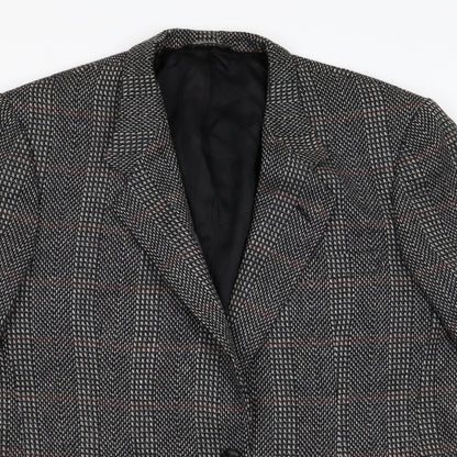 Preloved Nino Cerruti Mens Black Herringbone  Jacket Blazer - Detail