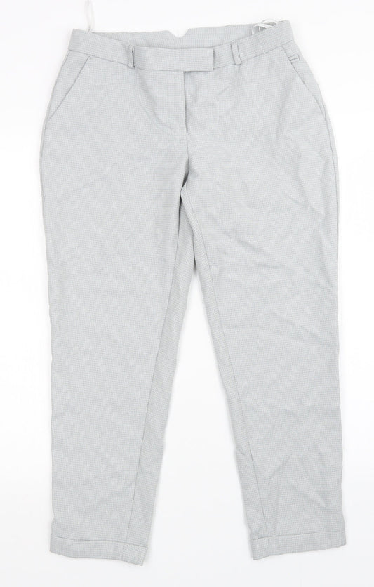 Dorothy Perkins Womens Grey Check  Trousers  Size 10 L27 in