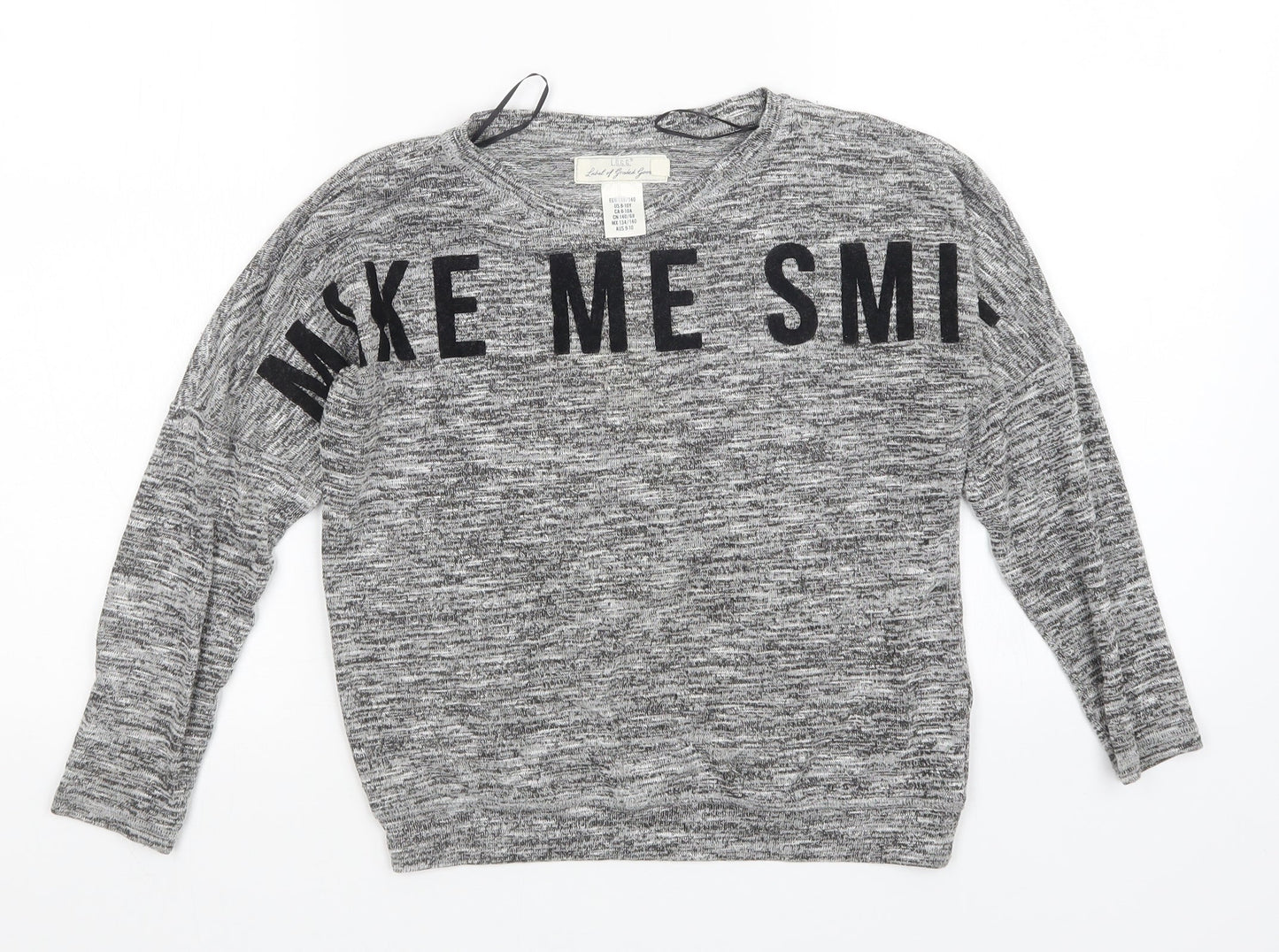 H&M Girls Grey   Pullover Jumper Size 8-9 Years