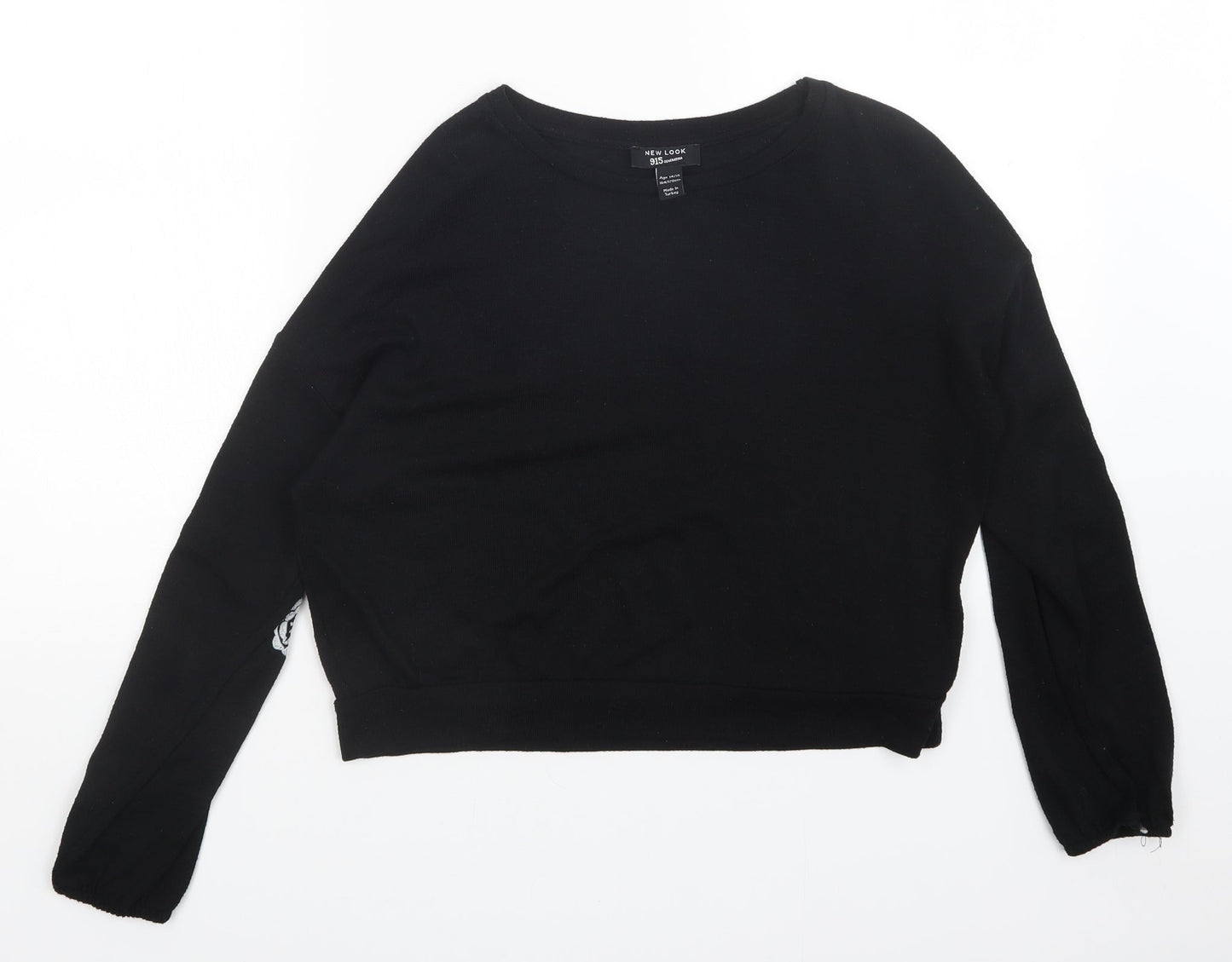 New Look Girls Black Floral  Pullover Jumper Size 14-15 Years