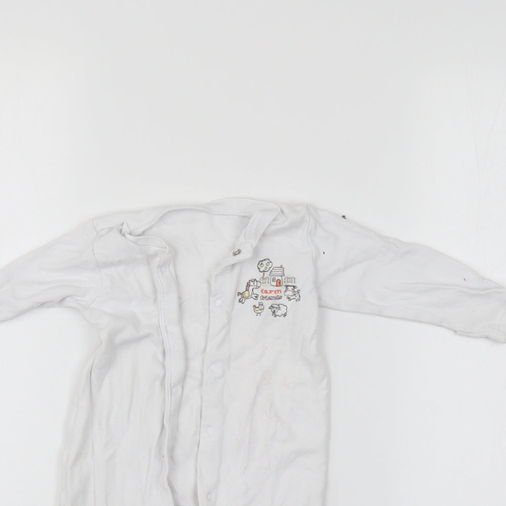 TU Baby White   Babygrow One-Piece Size 3-6 Months