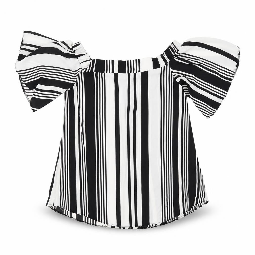 Prague Womens Multicoloured Striped  Basic Blouse Size M