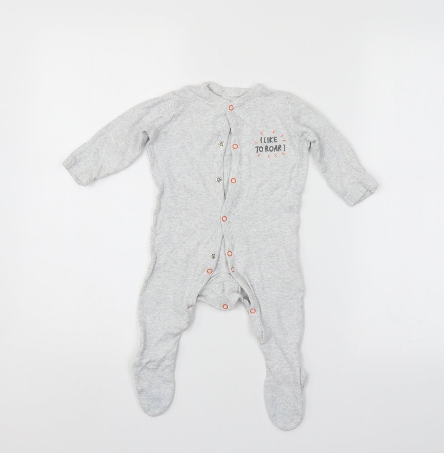 Mothercare Baby Grey   Babygrow One-Piece Size 3-6 Months