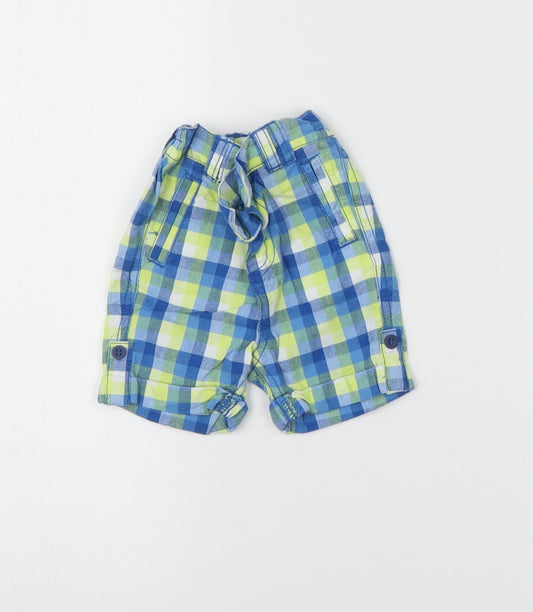 Mini Club Boys Multicoloured Check  Cropped Trousers Size 3-6 Months  - shorts