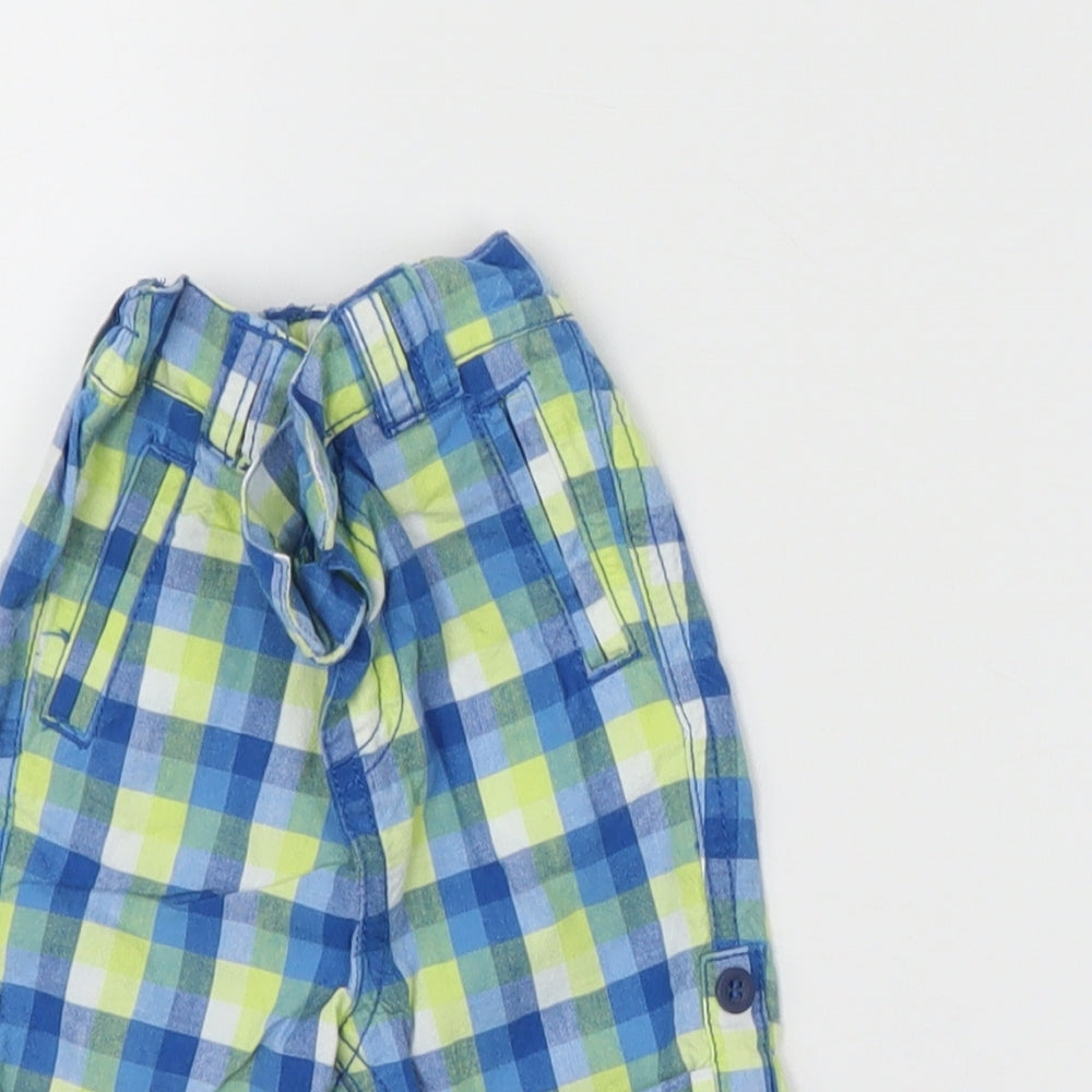 Mini Club Boys Multicoloured Check  Cropped Trousers Size 3-6 Months  - shorts