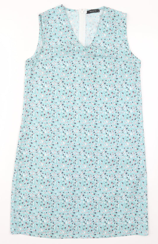 Trendyol Womens Blue Floral  Tank Dress  Size 10