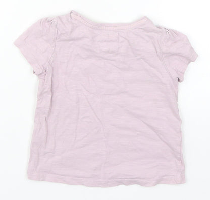 Back view of Tu girls’ purple basic t-shirt, size 2-3, years