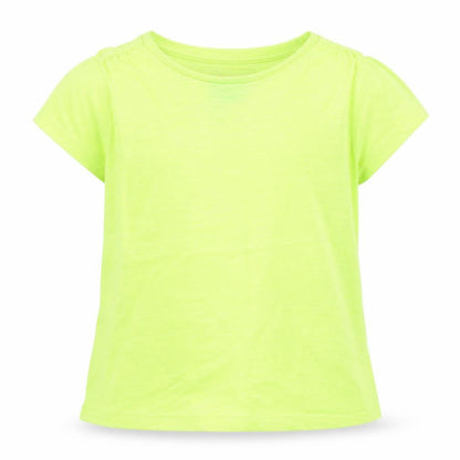 Front view of Tu girls’ yellow basic t-shirt, size 2-3, years