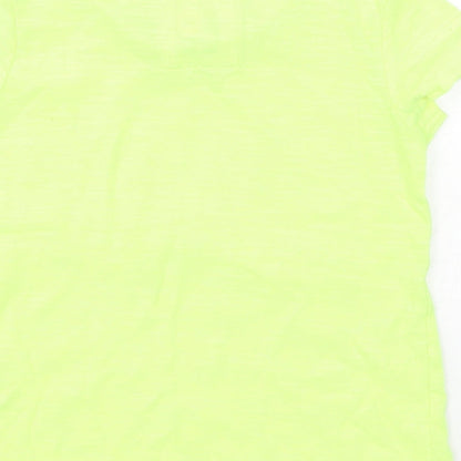 Brand and care label for Tu girls’ yellow basic t-shirt, size 2-3, years