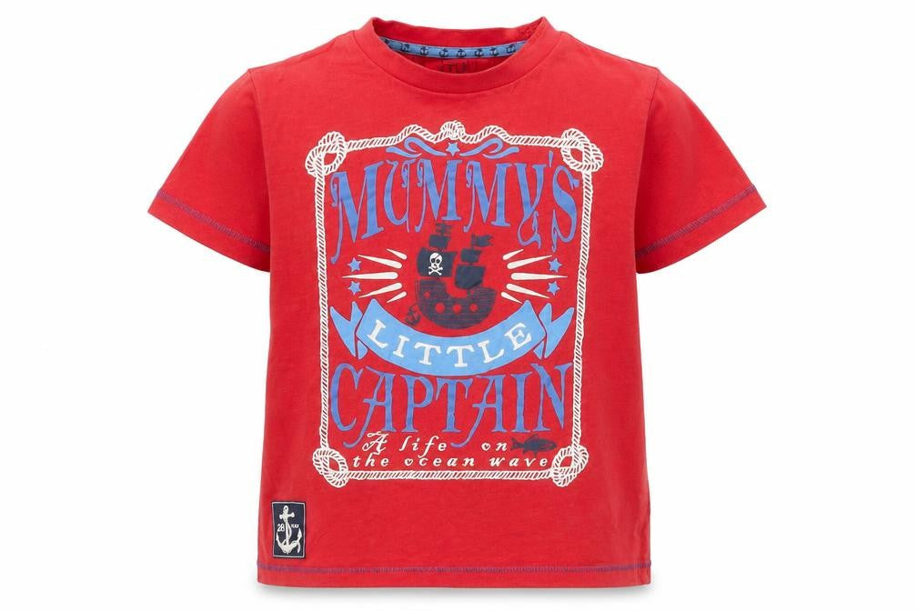 TU Boys Red   Basic T-Shirt Size 3-4 Years  - Mummy's Little Captain