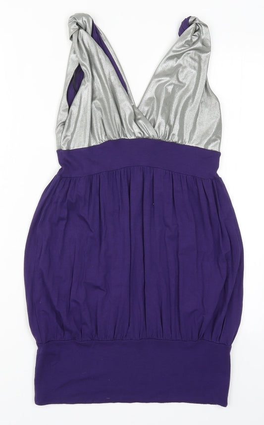 Rare Womens Purple   Mini  Size 12  - Silver