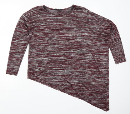 New Look Womens Red   Basic T-Shirt Size 10  - Asymmetric Hem