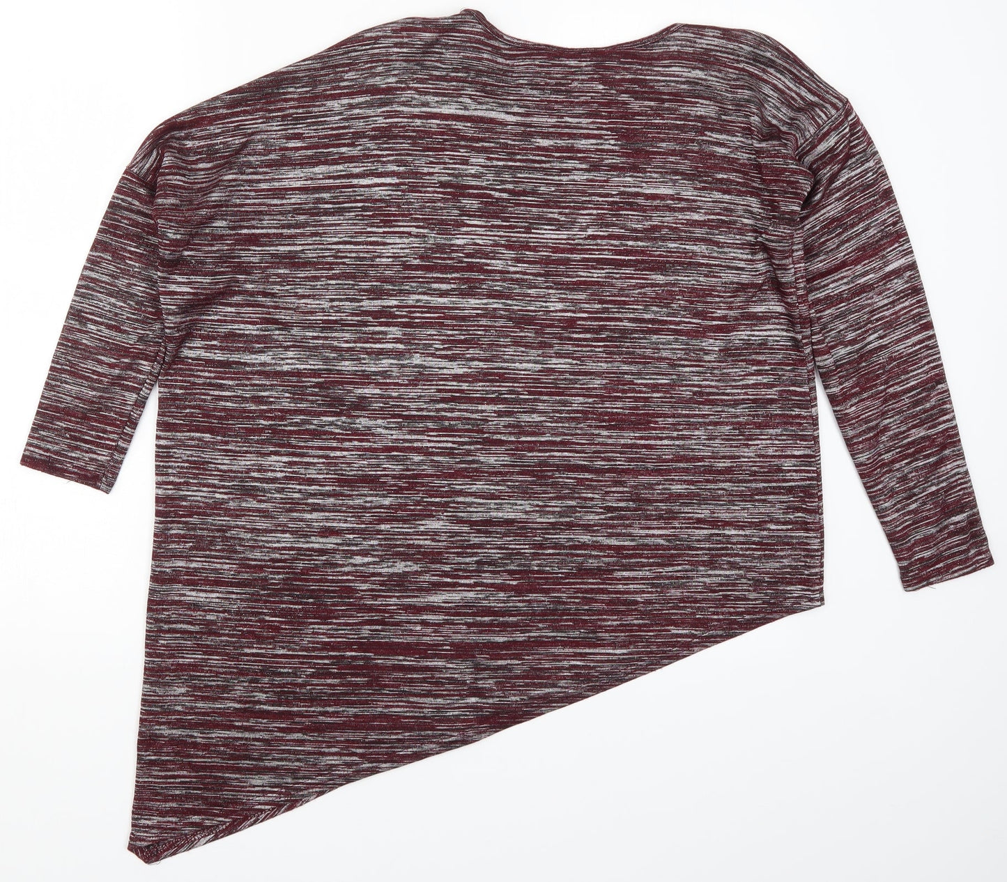 New Look Womens Red   Basic T-Shirt Size 10  - Asymmetric Hem