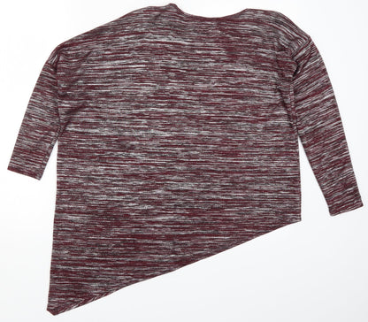 New Look Womens Red   Basic T-Shirt Size 10  - Asymmetric Hem