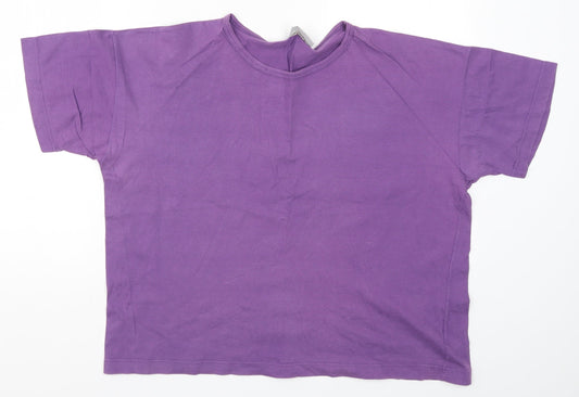 Back to Basix Womens Purple   Basic T-Shirt Size 16