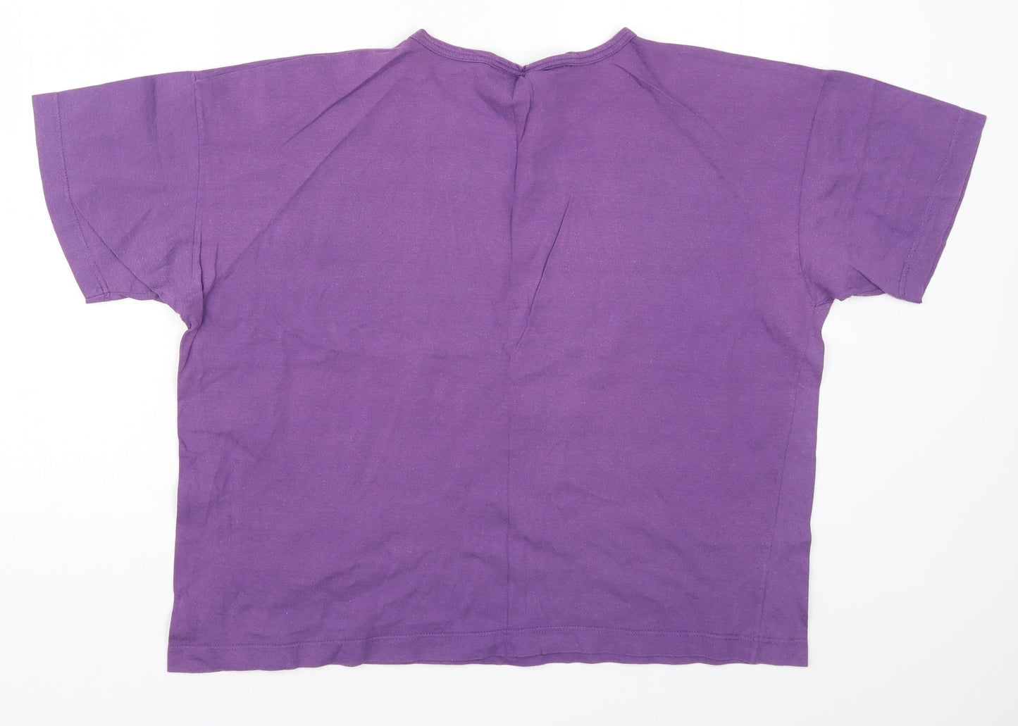 Back to Basix Womens Purple   Basic T-Shirt Size 16