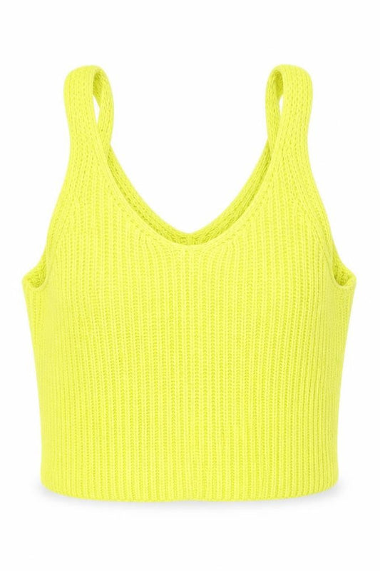 Front view of Atmosphere women’s yellow knit jumper, size UK 10, - cr