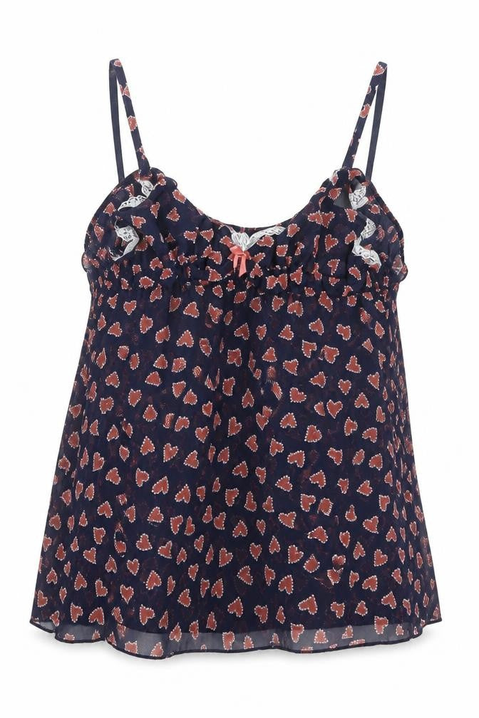 Accessorize Womens Blue Geometric  Camisole Blouse Size L