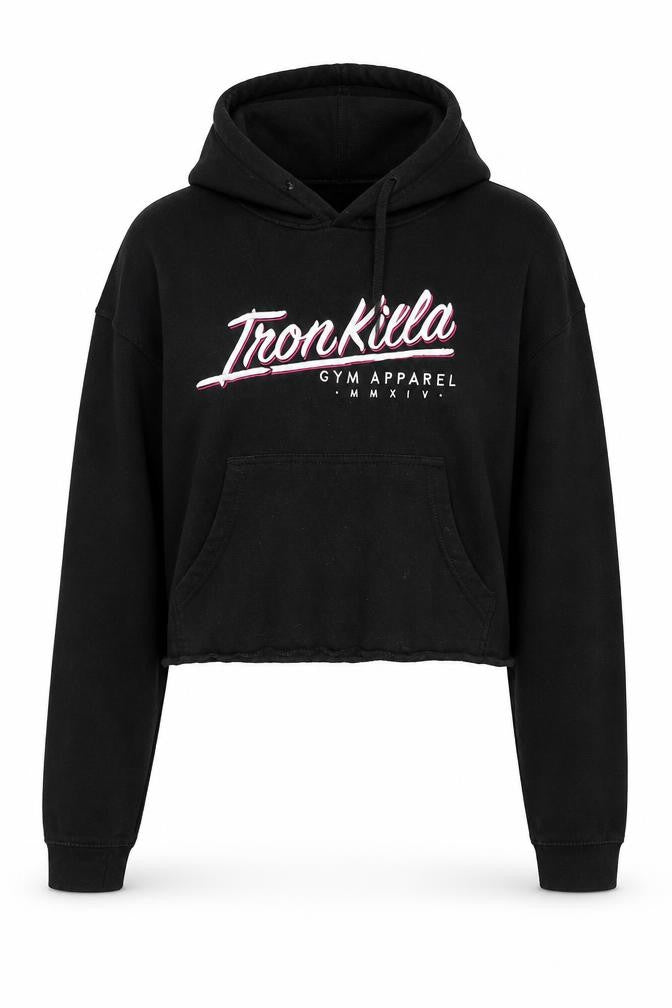 Preworn Womens Black   Pullover Hoodie Size S  - Cropped