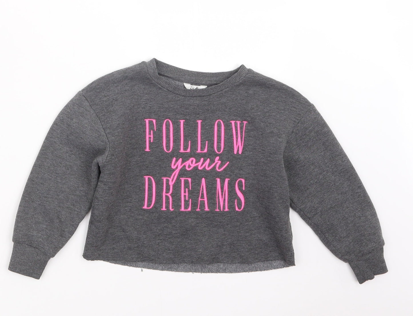 M&Co Girls Grey   Pullover Jumper Size 5-6 Years