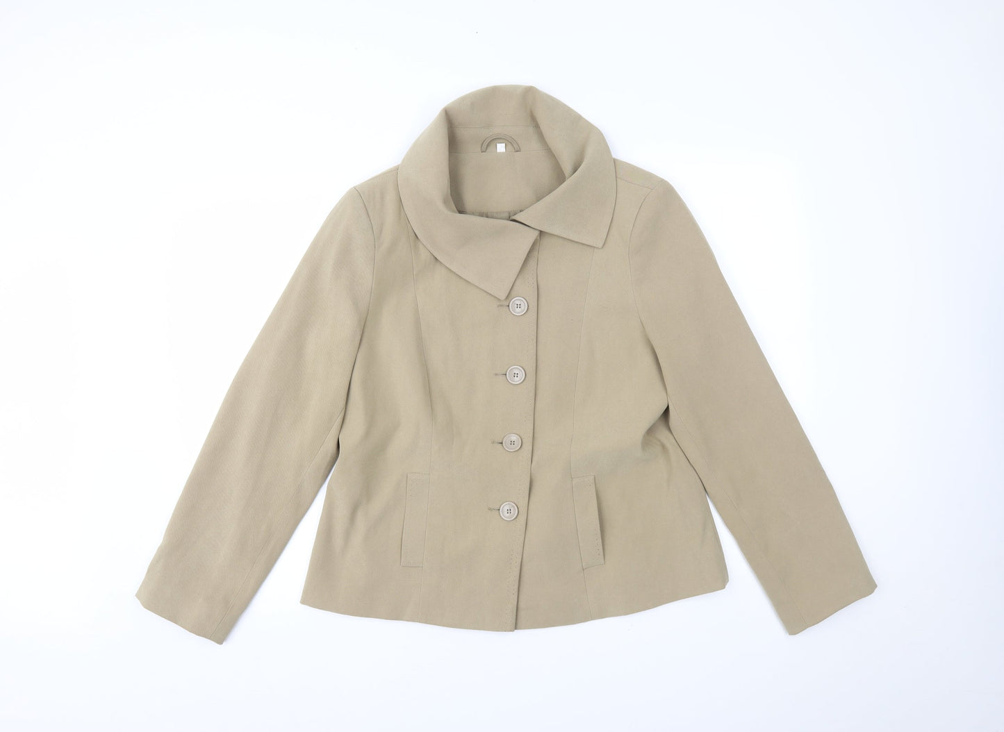 EWM Womens Beige   Jacket Blazer Size 14