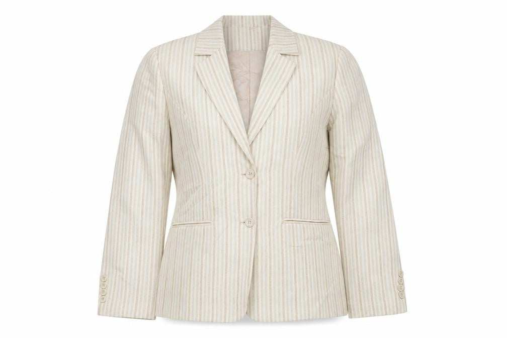 Wish Womens Ivory Striped  Jacket Blazer Size 12
