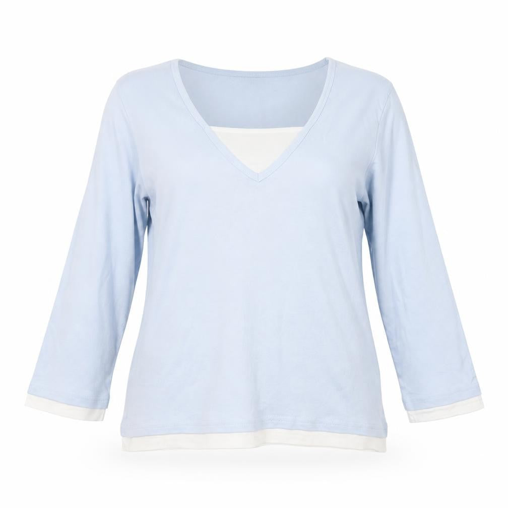 EDITIONS Womens Blue   Basic Blouse Size 14