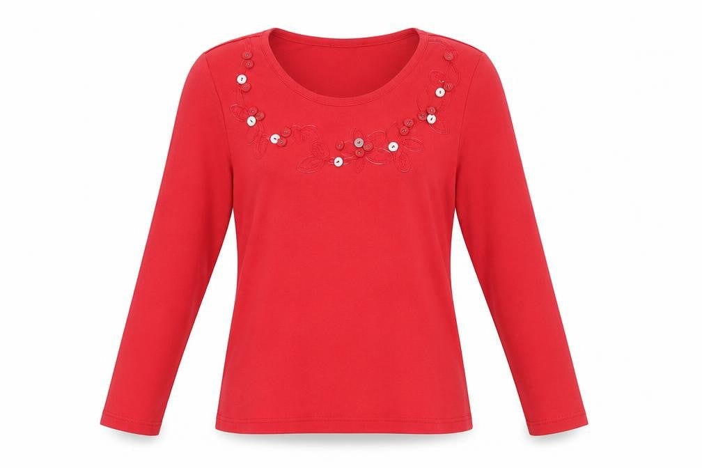 Bonmarché Womens Red Basic Blouse Size S