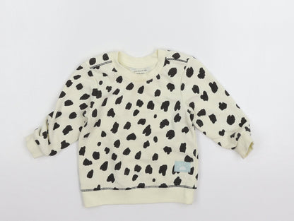 Additional front view of Primark Baby Ivory Animal Print Jersey jumper, size 12-18, Months