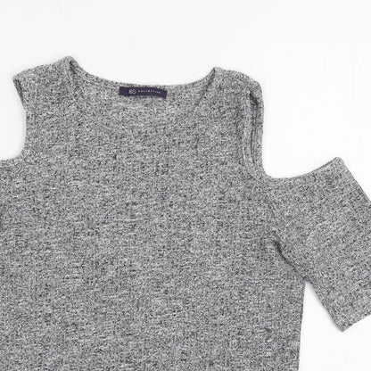 Preloved MArks Womens Grey  Jersey Basic T-Shirt Size 10 - Detail