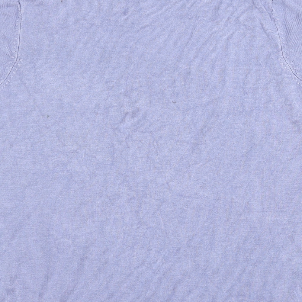 Marks Womens Blue  Knit Basic T-Shirt Size 6