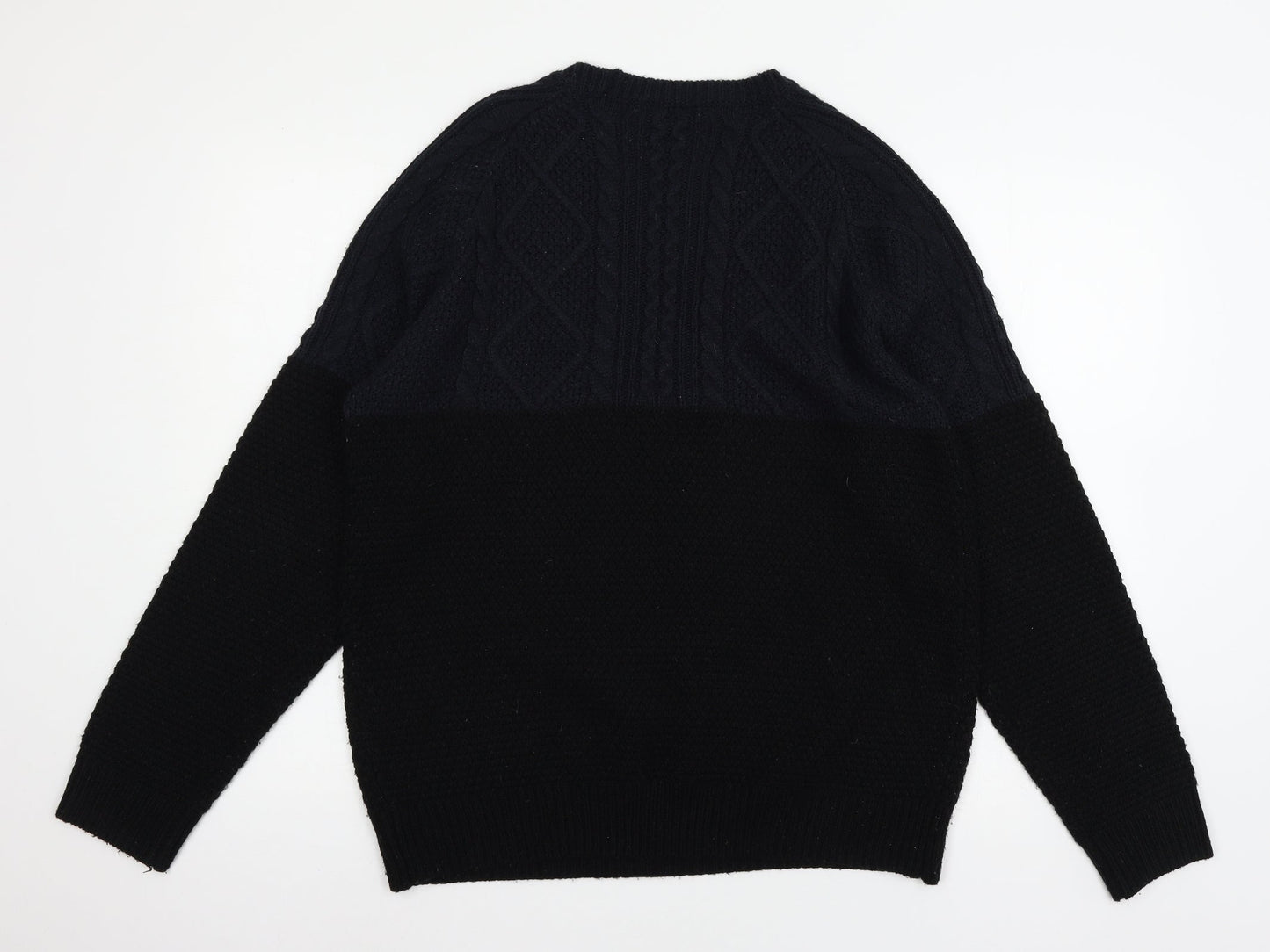 Cedar Woo Mens Black  Knit Pullover Jumper Size L