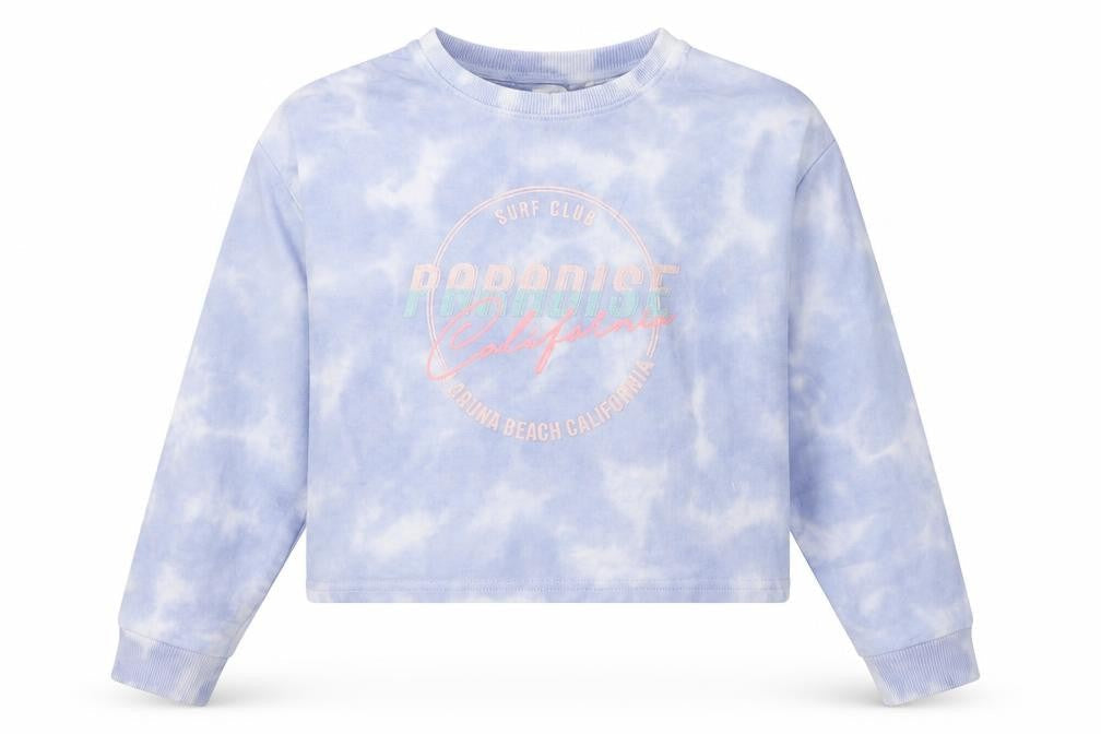 NEXT Girls Blue Geometric Jersey Pullover Sweatshirt Size 11 Years  - Tie Dye