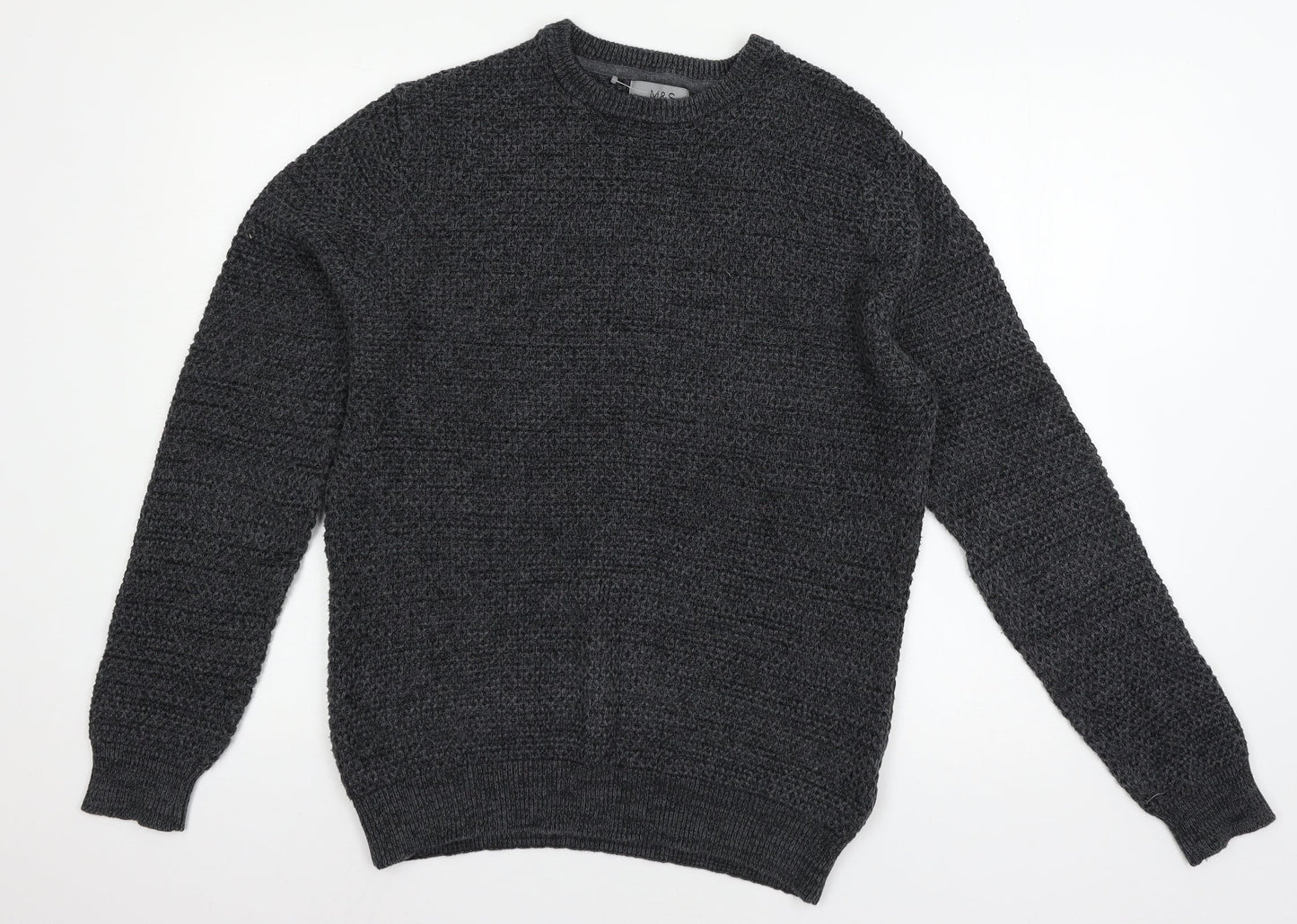 MArks Mens Blue  Knit Pullover Jumper Size M