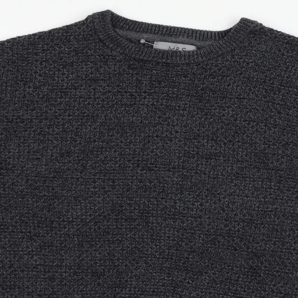 MArks Mens Blue  Knit Pullover Jumper Size M