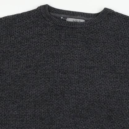 MArks Mens Blue  Knit Pullover Jumper Size M