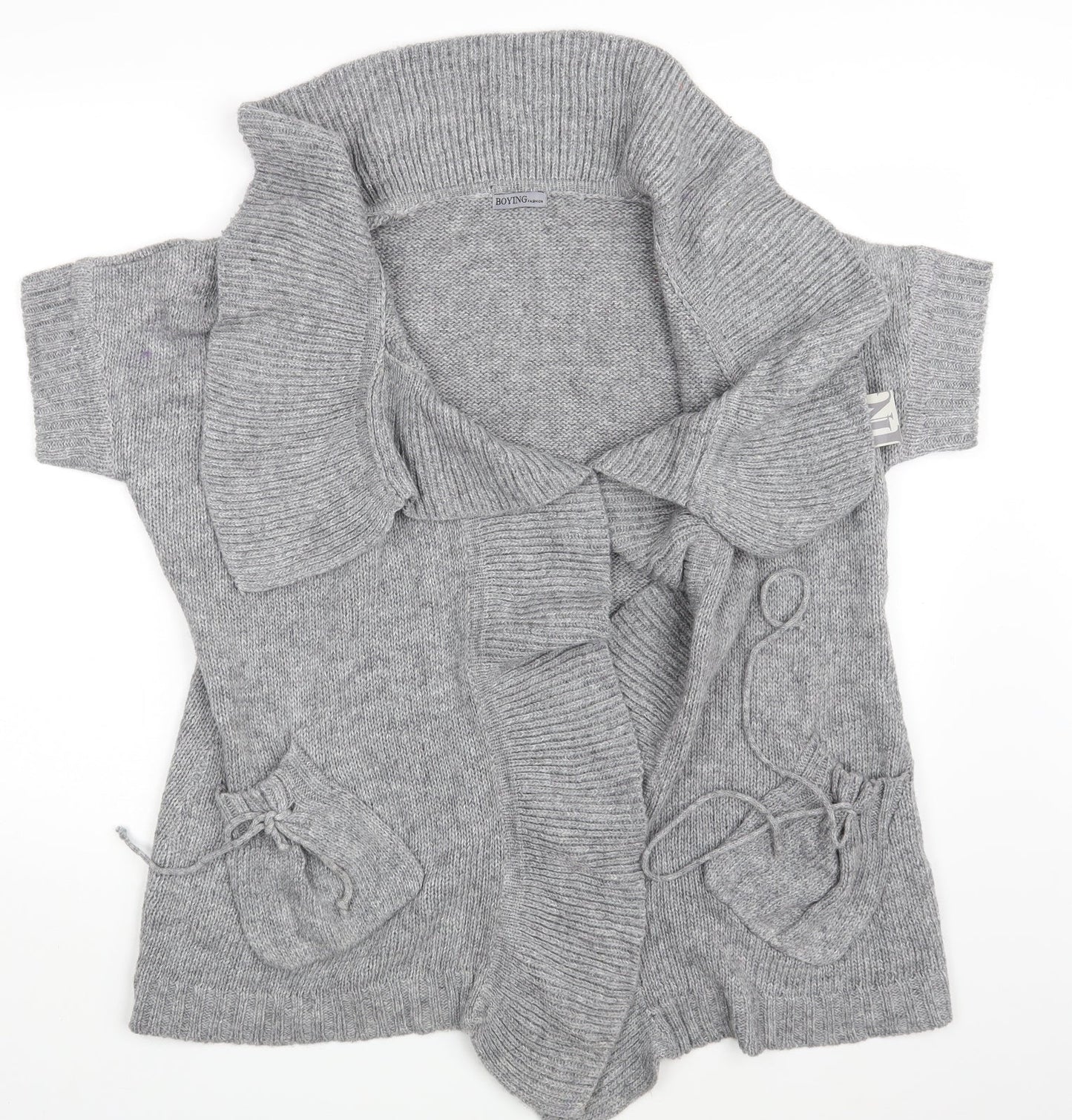 Boying Fashion Womens Grey   Wrap Jumper One Size