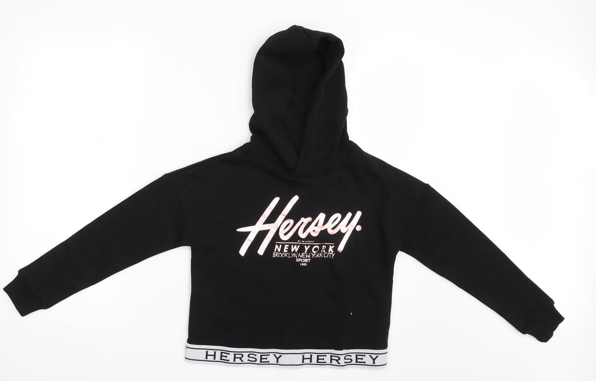 Beck & Hersey Girls Black   Pullover Hoodie Size 10-11 Years