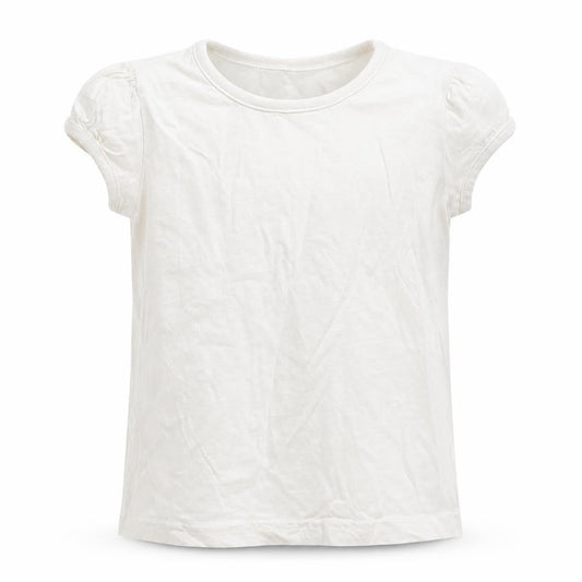 Front view of George girls’ white basic t-shirt, size 4-5, years