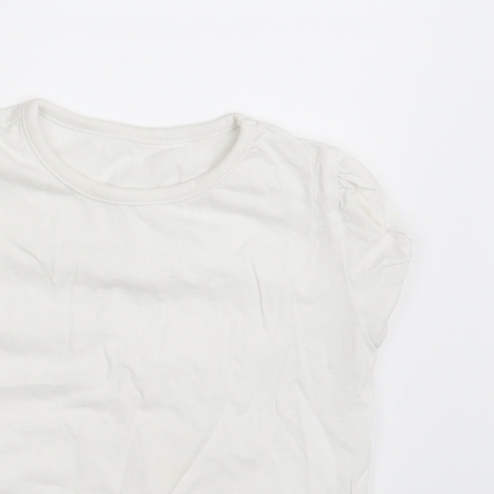 George Girls White   Basic T-Shirt Size 4-5 Years