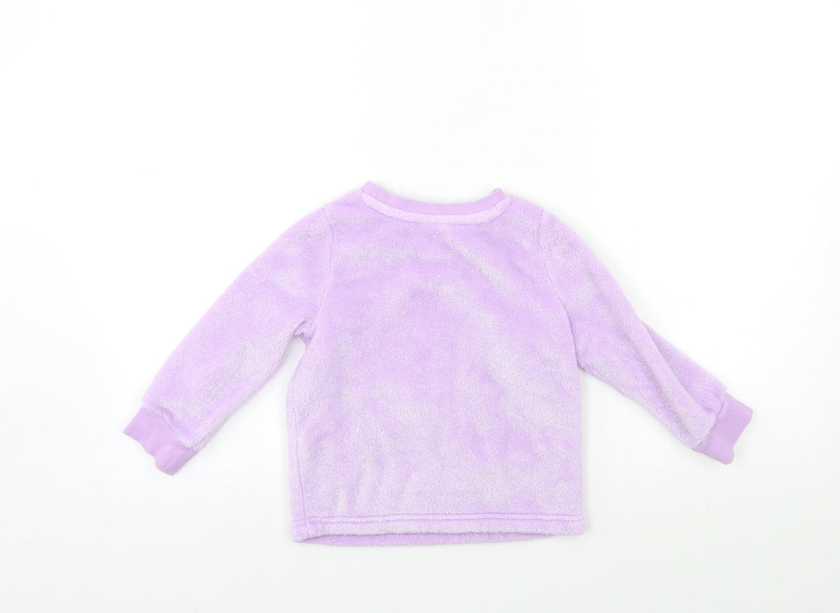 Disney Girls Purple  Fleece Top Pyjama Top Size 3 Years  - tangled