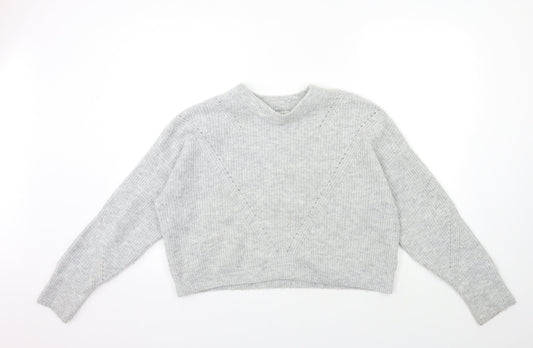 Topshop Womens Grey  Knit Pullover Jumper Size S